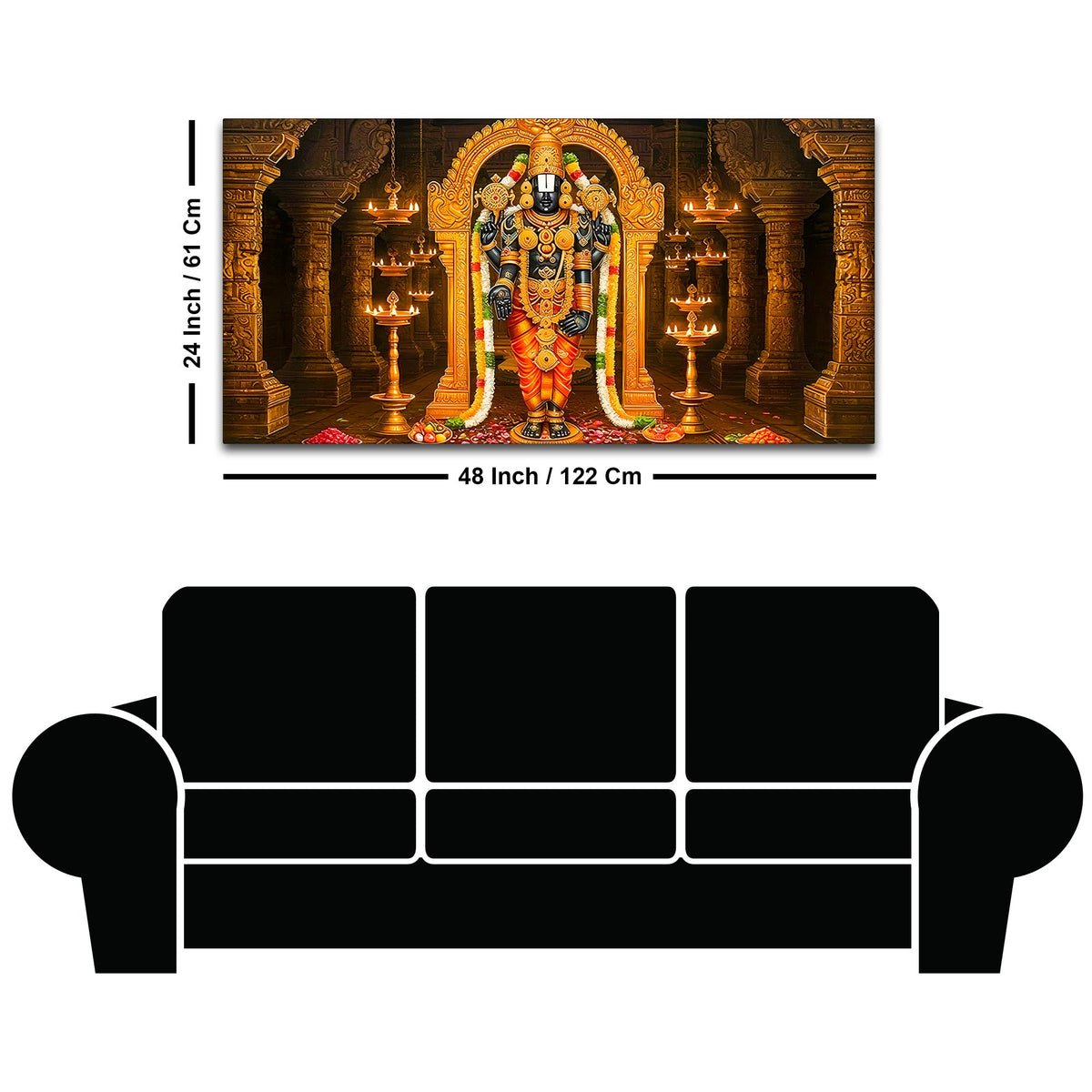 Premium Balaji Canvas Painting for Home Temple