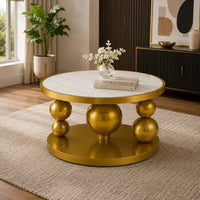 Premium Ball Base Marble Top Center Table