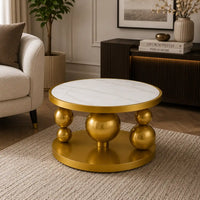Premium Ball Base Marble Top Center Table