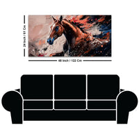 Premium Brown Horse Canvas Wall Art Abstract Painting for Bedroom