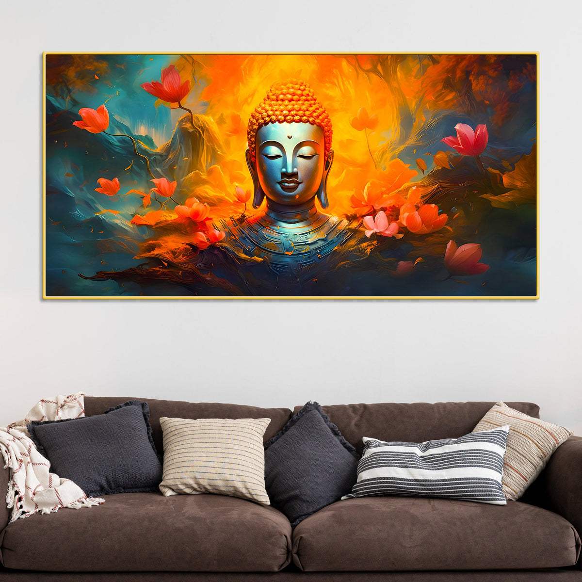 Premium Buddha Canvas Painting for Living Room Decoration