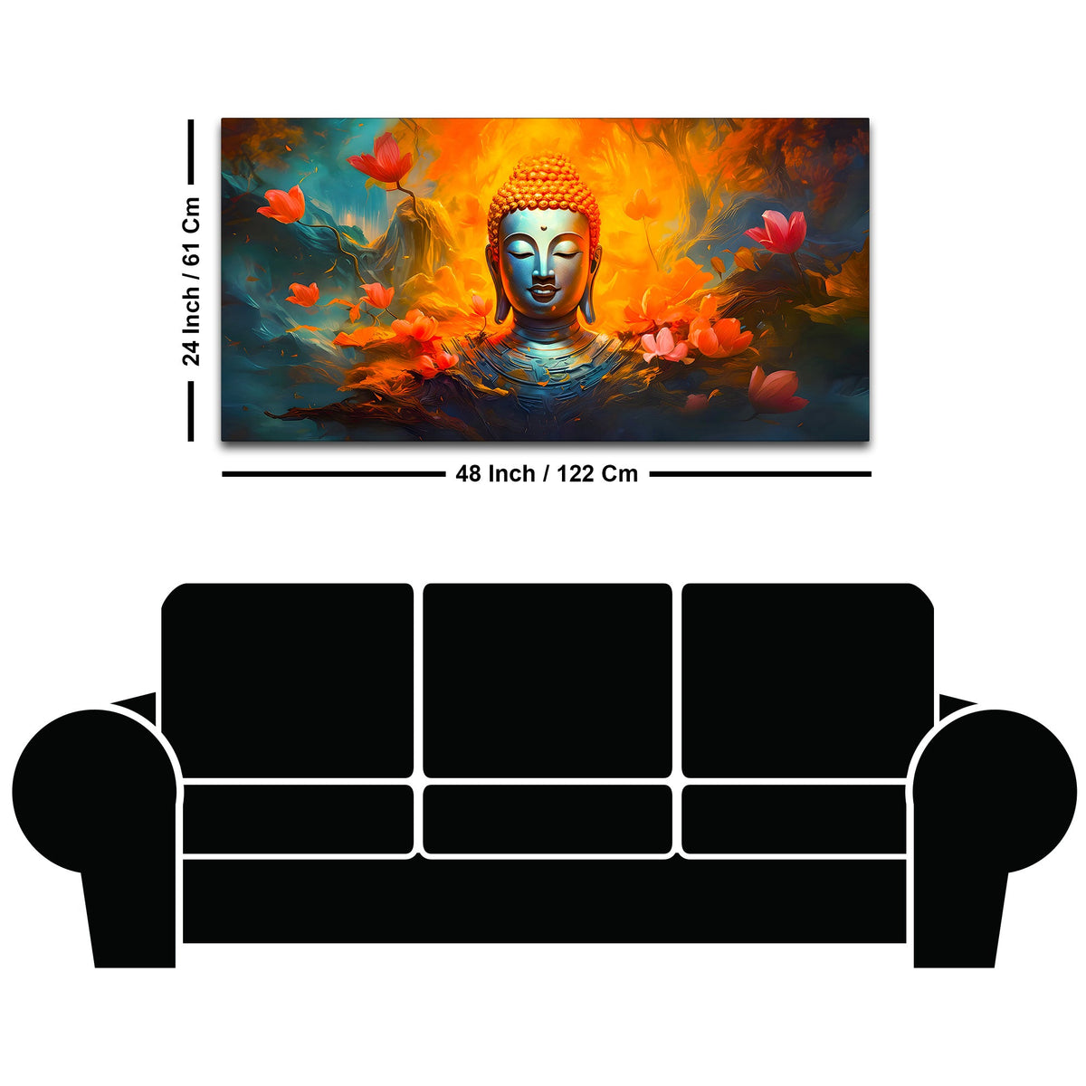 Premium Buddha Canvas Painting for Living Room Decoration