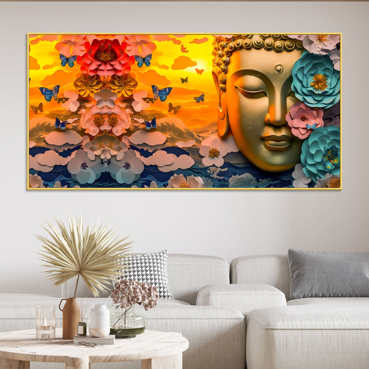 Premium Buddha Canvas Wall Painting for Elegant Home Decoration