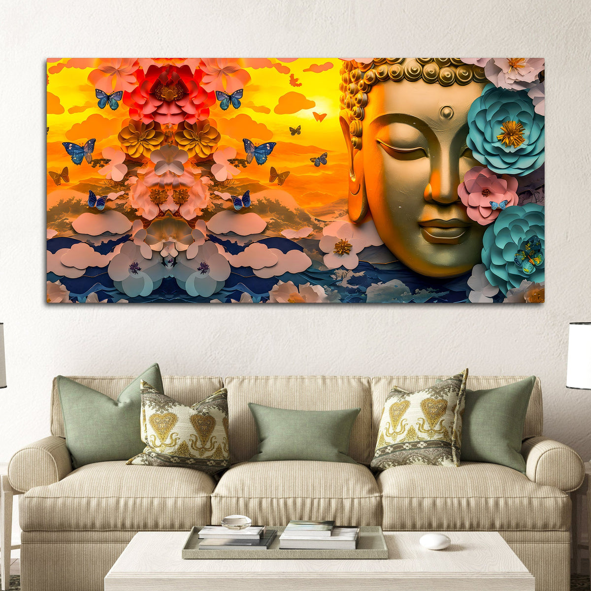 Premium Buddha Canvas Wall Painting for Elegant Home Decoration