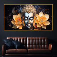 Premium Buddha Crystal Glass Wall Painting for Office Décor