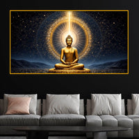Premium Buddha Meditation Crystal Glass Painting for Living Room