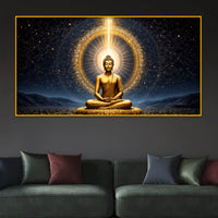 Premium Buddha Meditation Crystal Glass Painting for Living Room