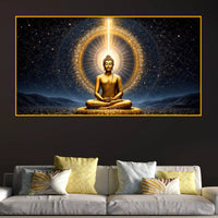 Premium Buddha Meditation Crystal Glass Painting for Living Room