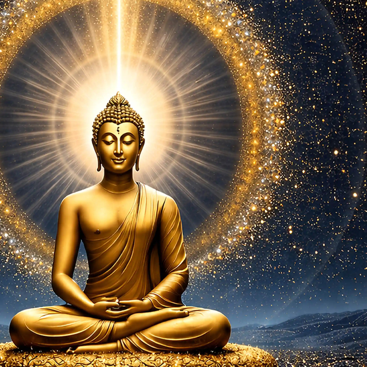 Premium Buddha Meditation Crystal Glass Painting for Living Room