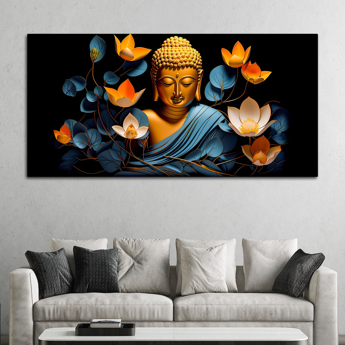 Premium Buddha Wall Painting for Calm & Peaceful Homes