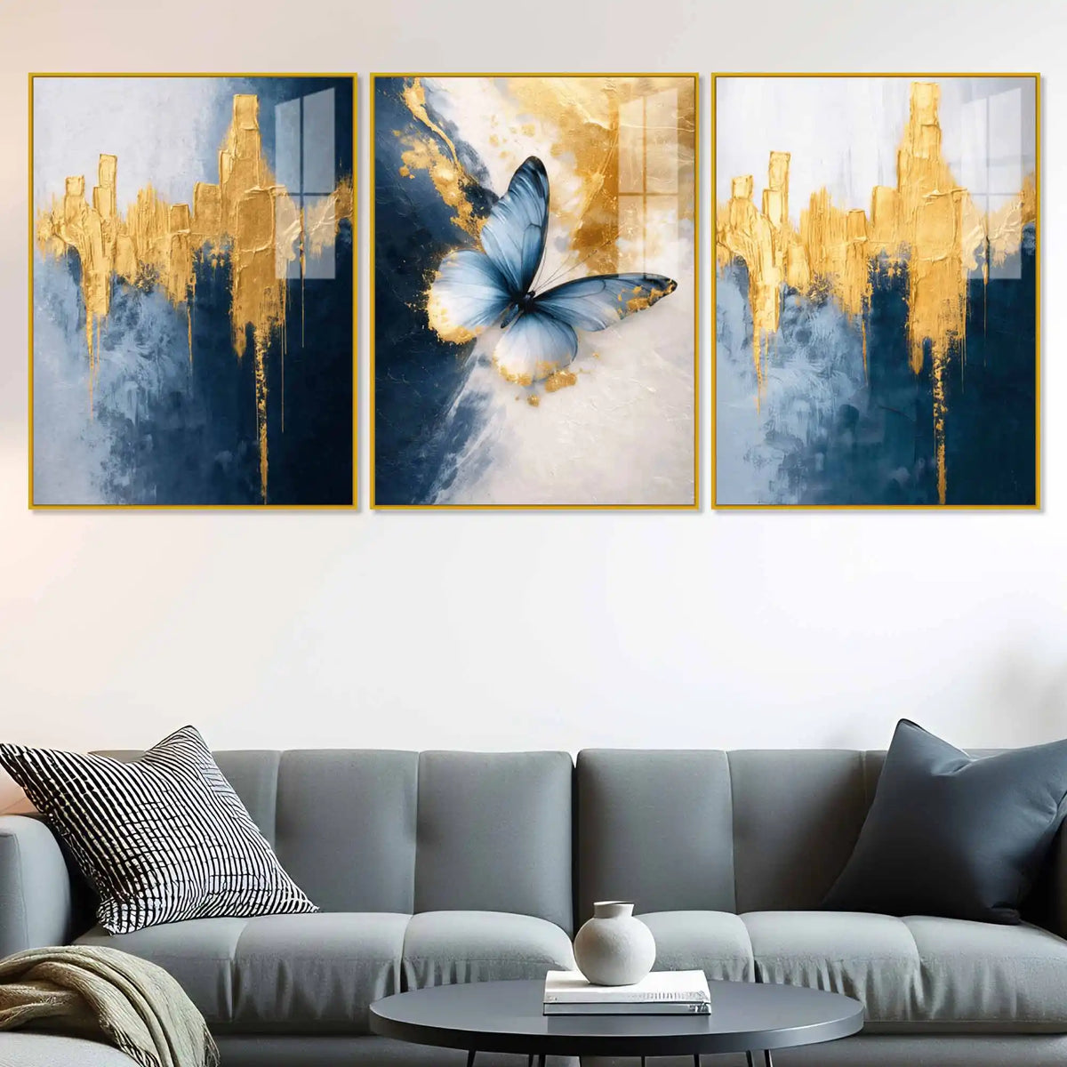 Premium Butterfly Dream Floating Acrylic Wall Painting Set of 3