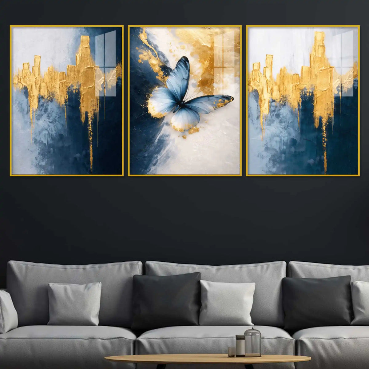 Premium Butterfly Dream Floating Acrylic Wall Painting Set of 3