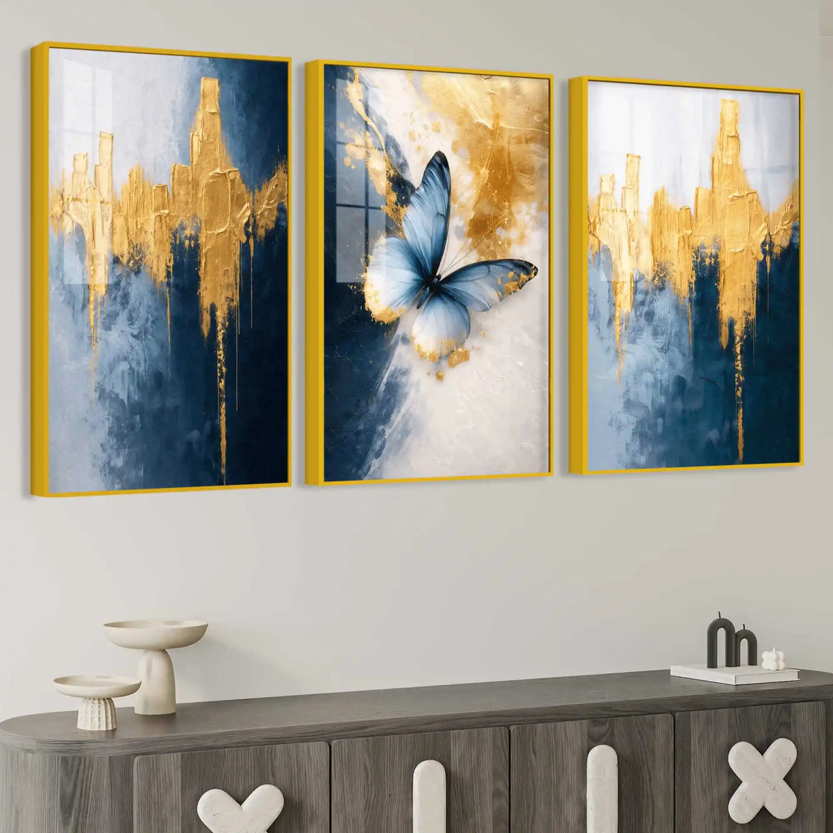 Premium Butterfly Dream Floating Acrylic Wall Painting Set of 3