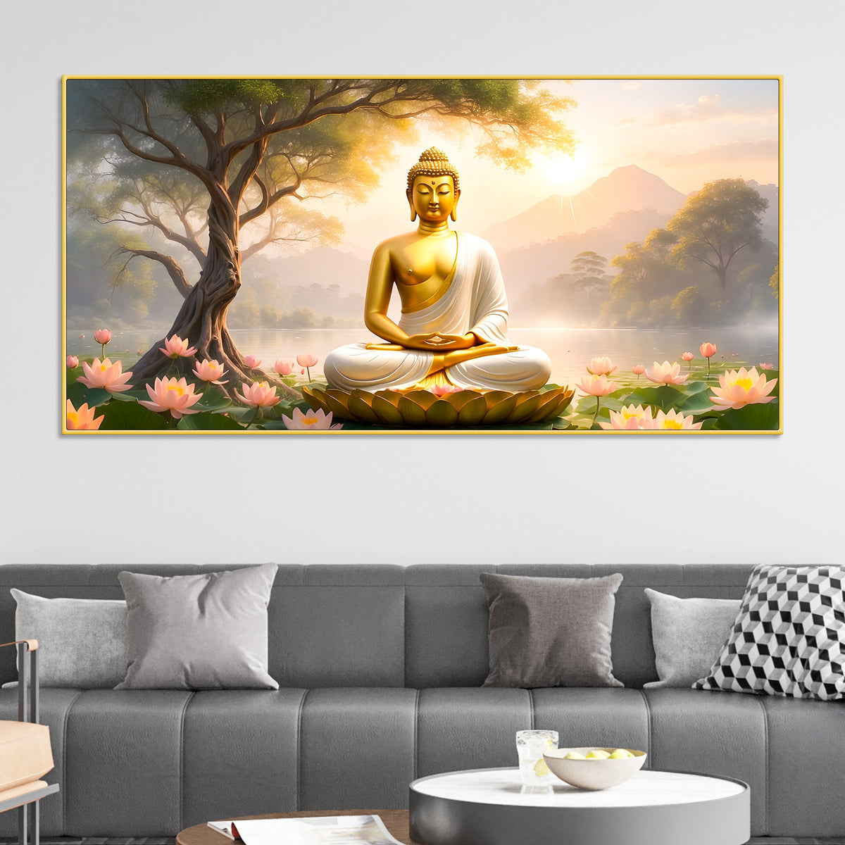Premium Calm Buddha Wall Canvas Painting for Bedroom & Living Room