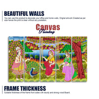 Premium Canvas Painting of Indian Holy Place Mathura Vrindavan of Five Pieces
