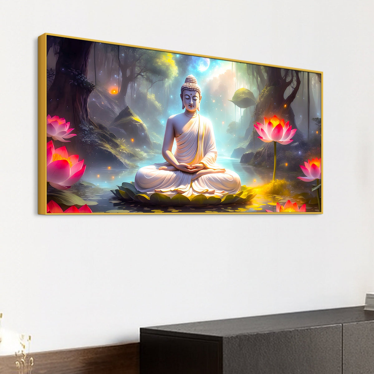 Premium Décor Buddha Wall Painting for Bedroom & Living Room