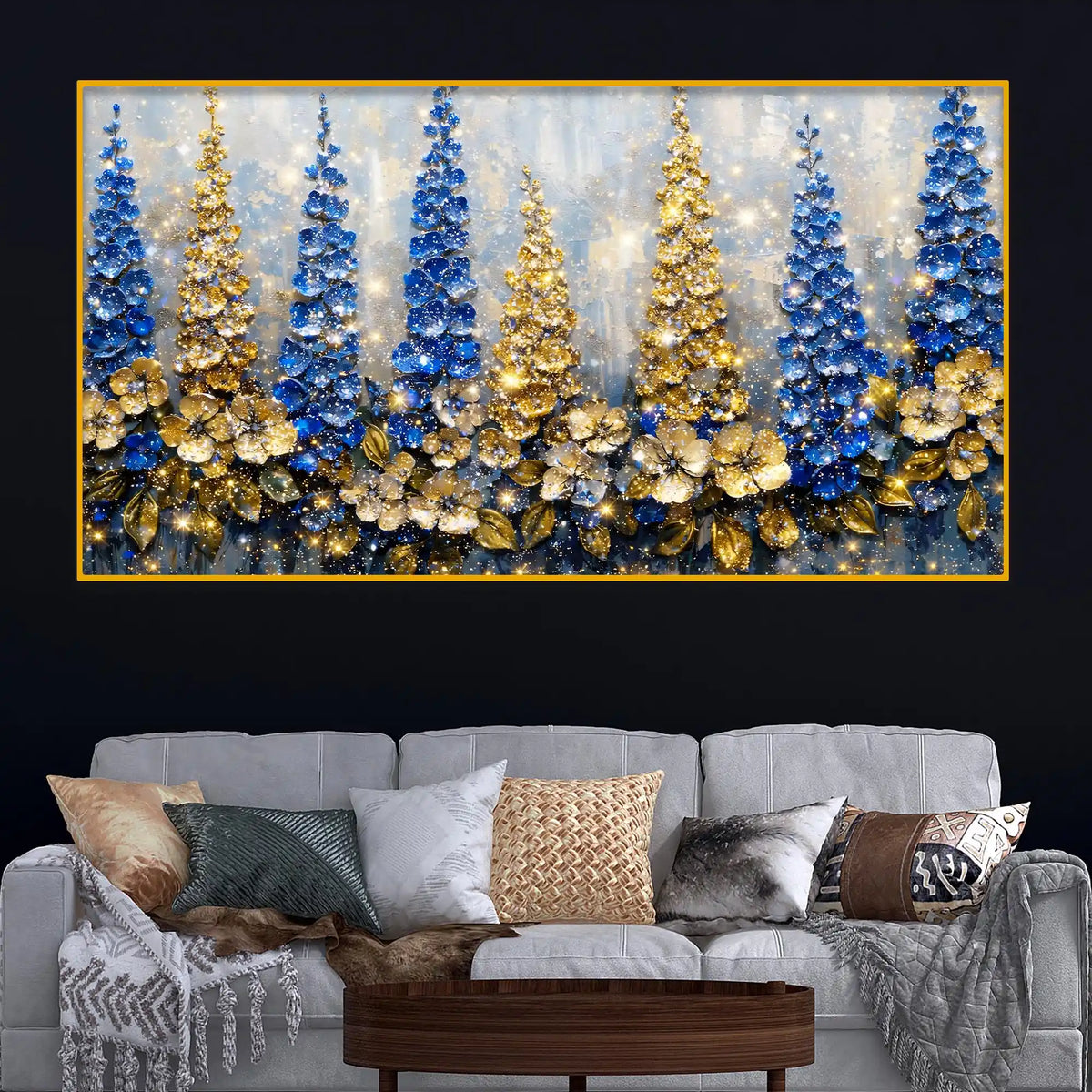 Premium Decorative Flower Crystal Glass Wall Painting for Home Decoration