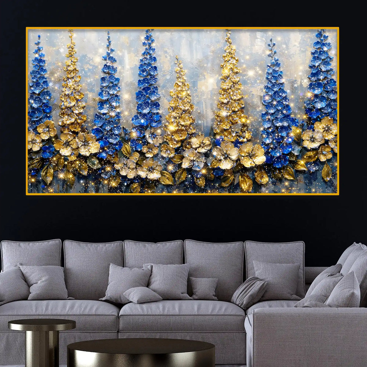 Premium Decorative Flower Crystal Glass Wall Painting for Home Decoration