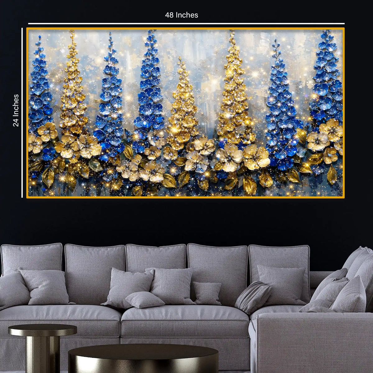 Premium Decorative Flower Crystal Glass Wall Painting for Home Decoration