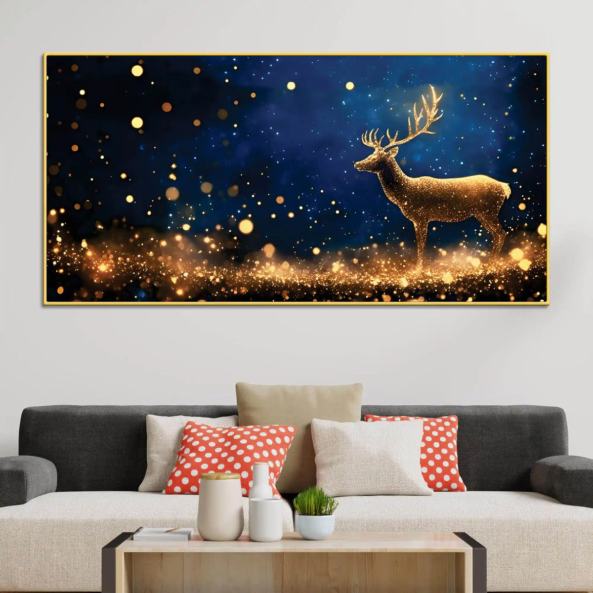 Premium Deer Canvas Wall Art Abstract Painting for Home Decor