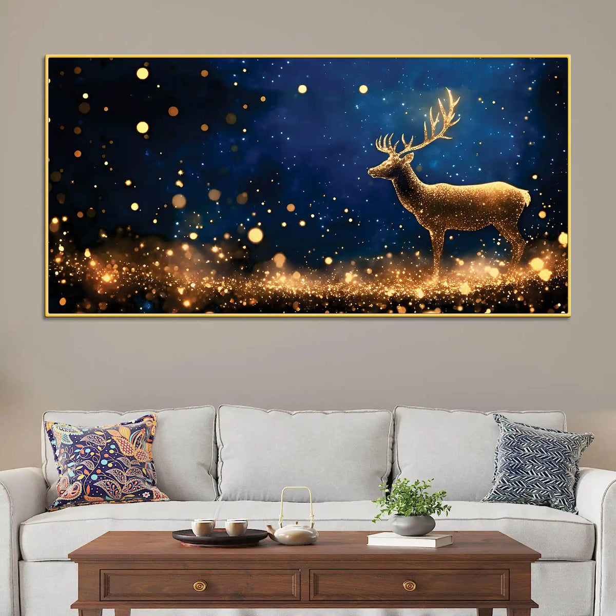 Premium Deer Canvas Wall Art Abstract Painting for Home Decor