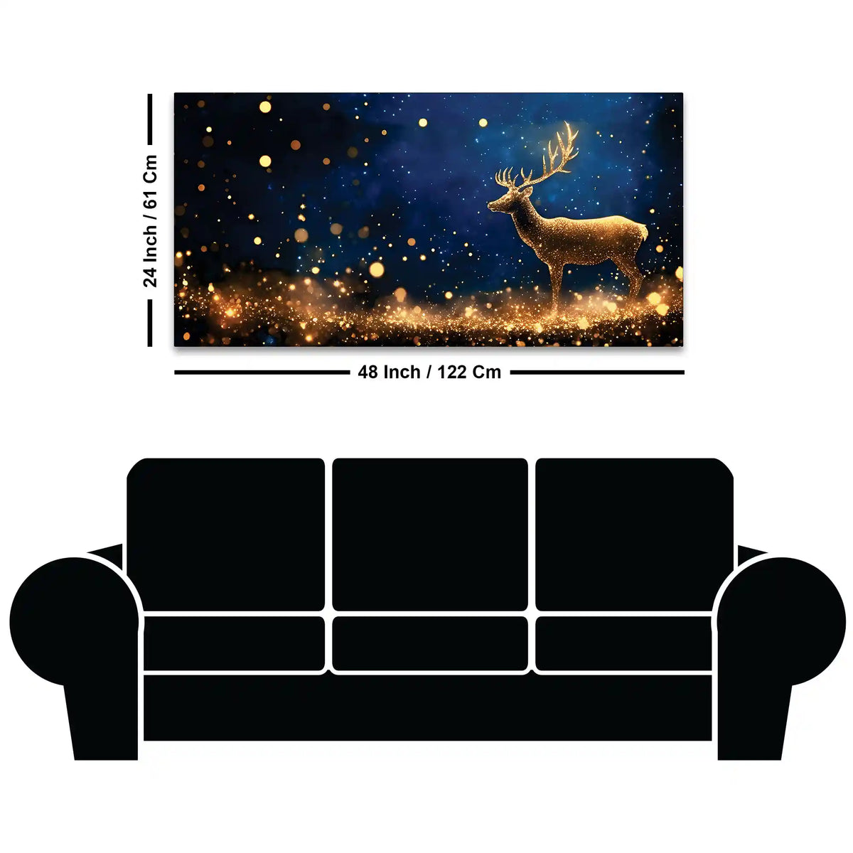 Premium Deer Canvas Wall Art Abstract Painting for Home Decor