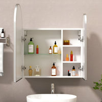 Premium Dual Arched Bathroom Storage Mirror with Grey Finish