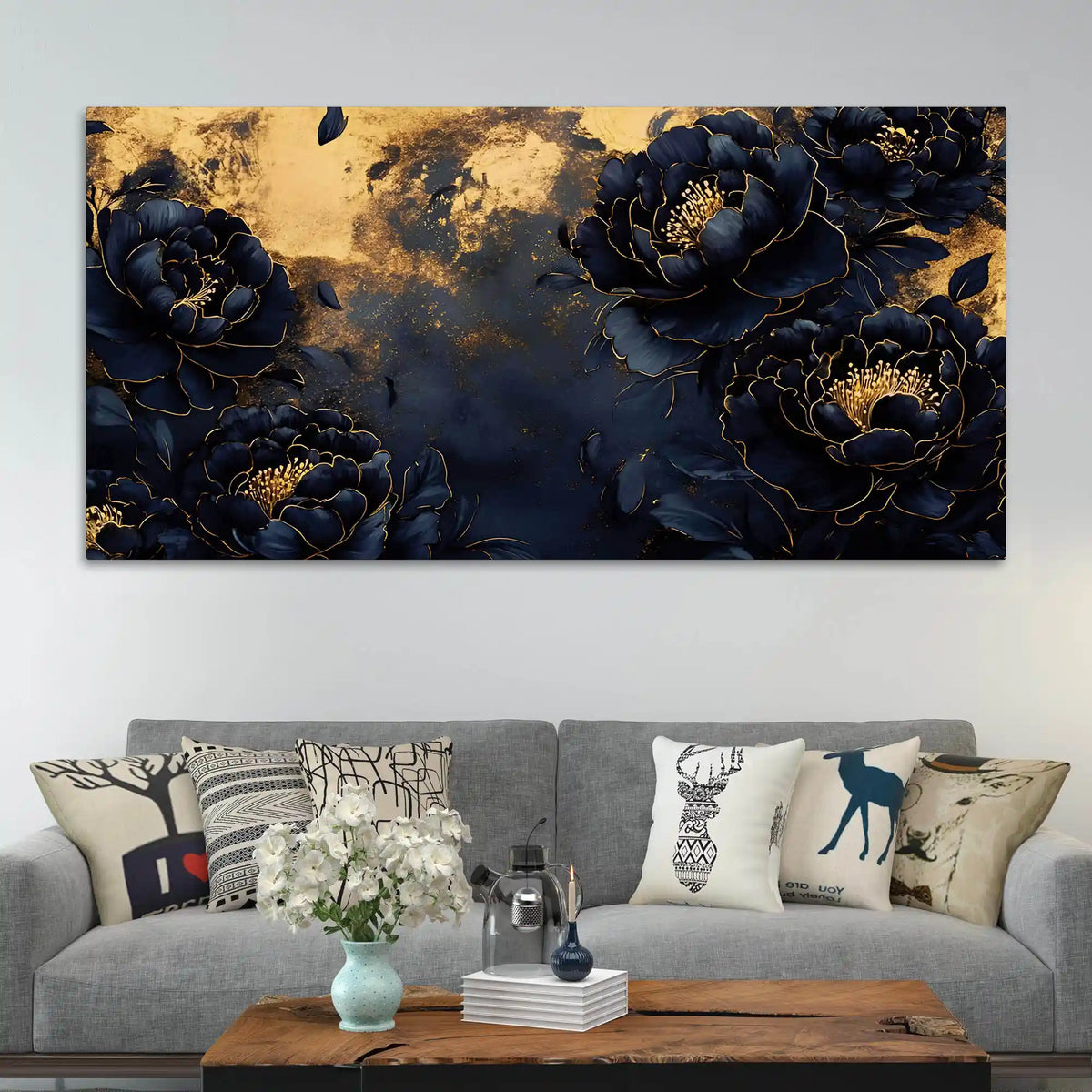 Premium Elegant Flower Canvas Painting for Bedroom Décor