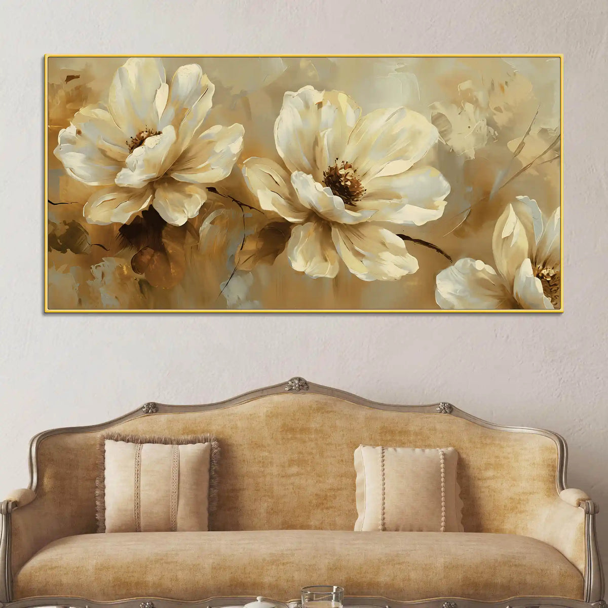 Premium Floral Canvas Wall Art Abstract Painting for Bedroom Décor
