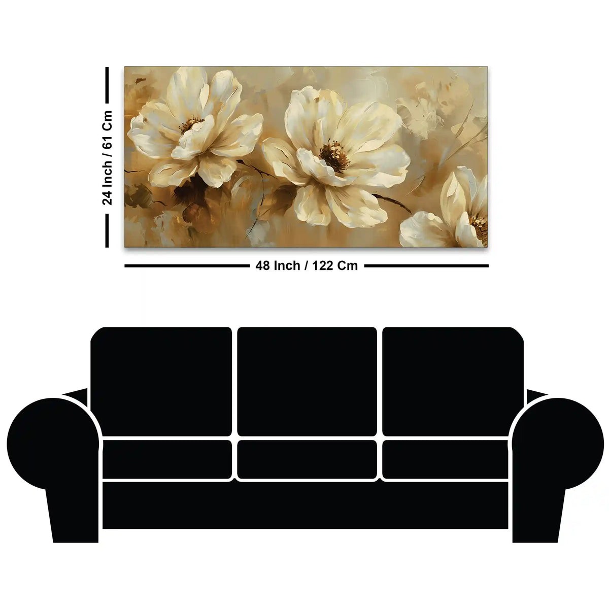 Premium Floral Canvas Wall Art Abstract Painting for Bedroom Décor