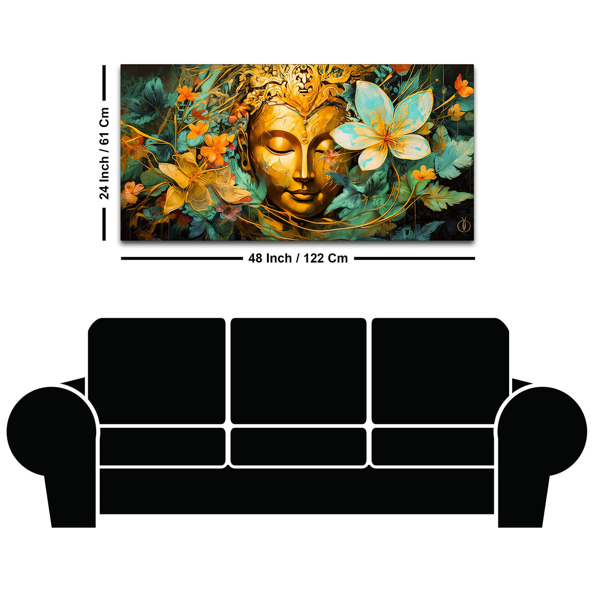 Premium Gautam Buddha Wall Painting for Living Room & Office