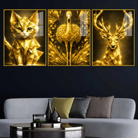 Premium Geometric Animal Acrylic Painting Set of 3