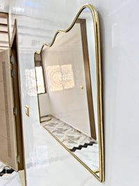Premium Gold Finish Wall Mirror | Designer Vanity & Wash Area Mirror