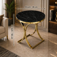 Premium Golden Iron Avarua Round Marble Table