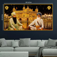 Premium Golden Temple Floating Frame Crystal Wall Painting