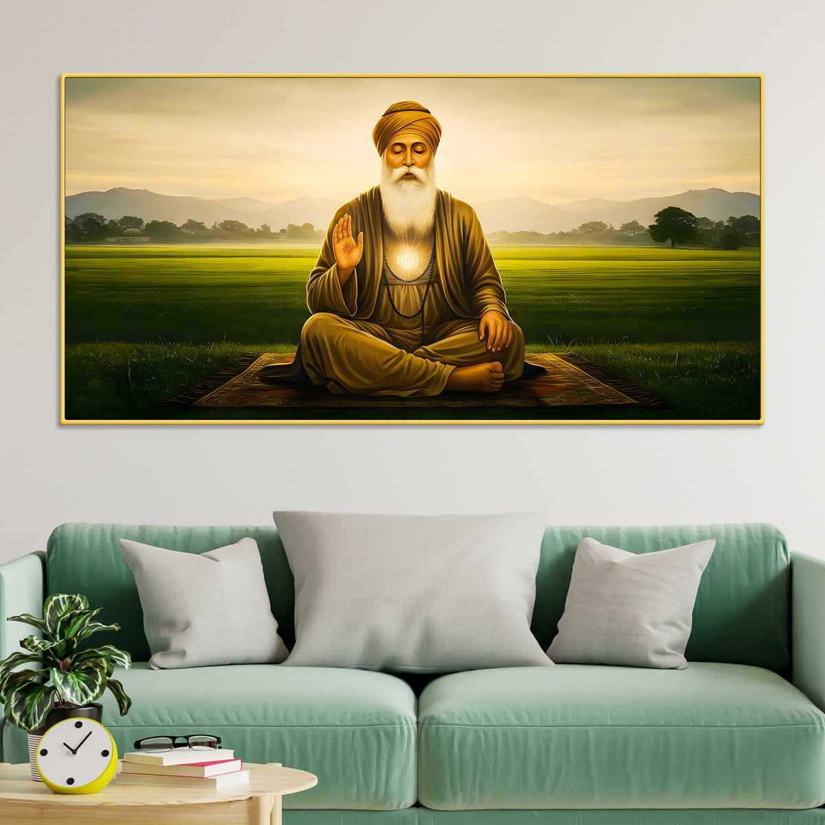 Premium Guru Nanak Dev Ji Religious Wall Painting for Décor
