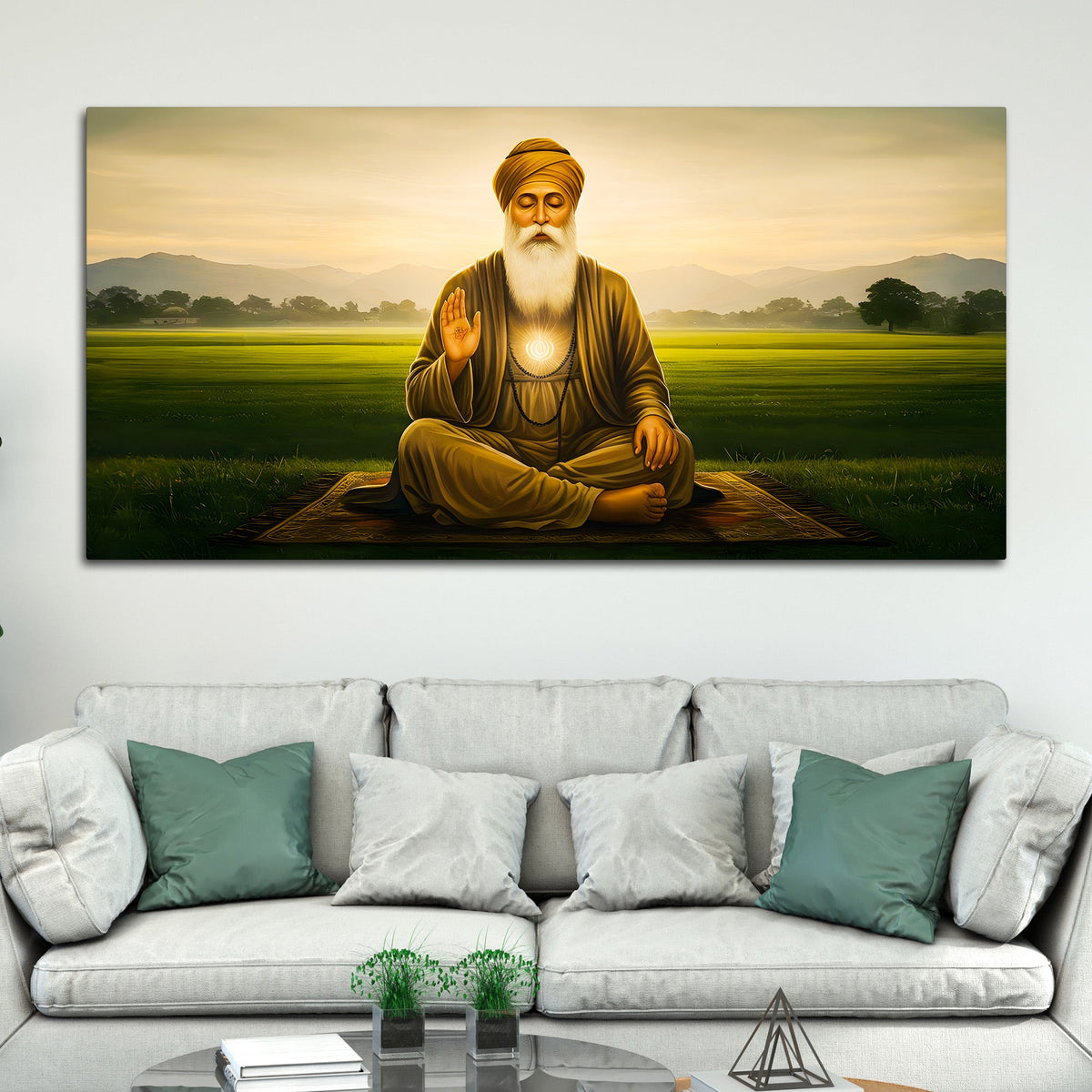 Premium Guru Nanak Dev Ji Religious Wall Painting for Décor