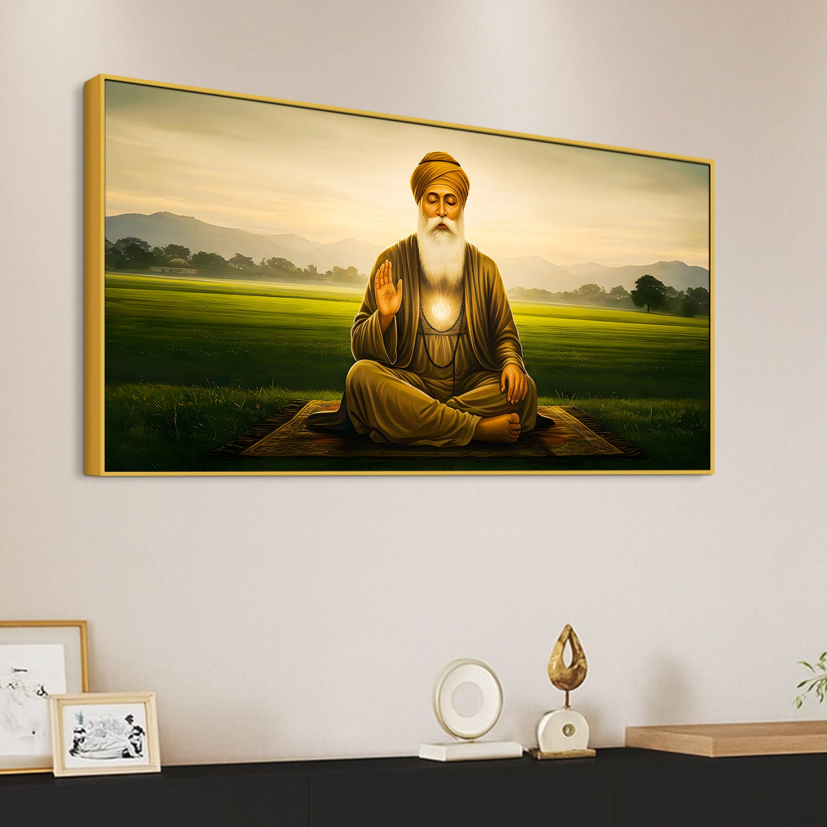 Premium Guru Nanak Dev Ji Religious Wall Painting for Décor