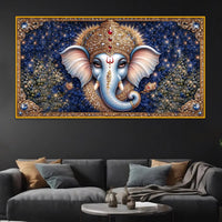 Premium Hindu God Ganesha Crystal Glass Wall Painting for Elegant Wall Décor