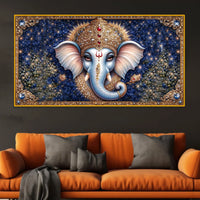 Premium Hindu God Ganesha Crystal Glass Wall Painting for Elegant Wall Décor
