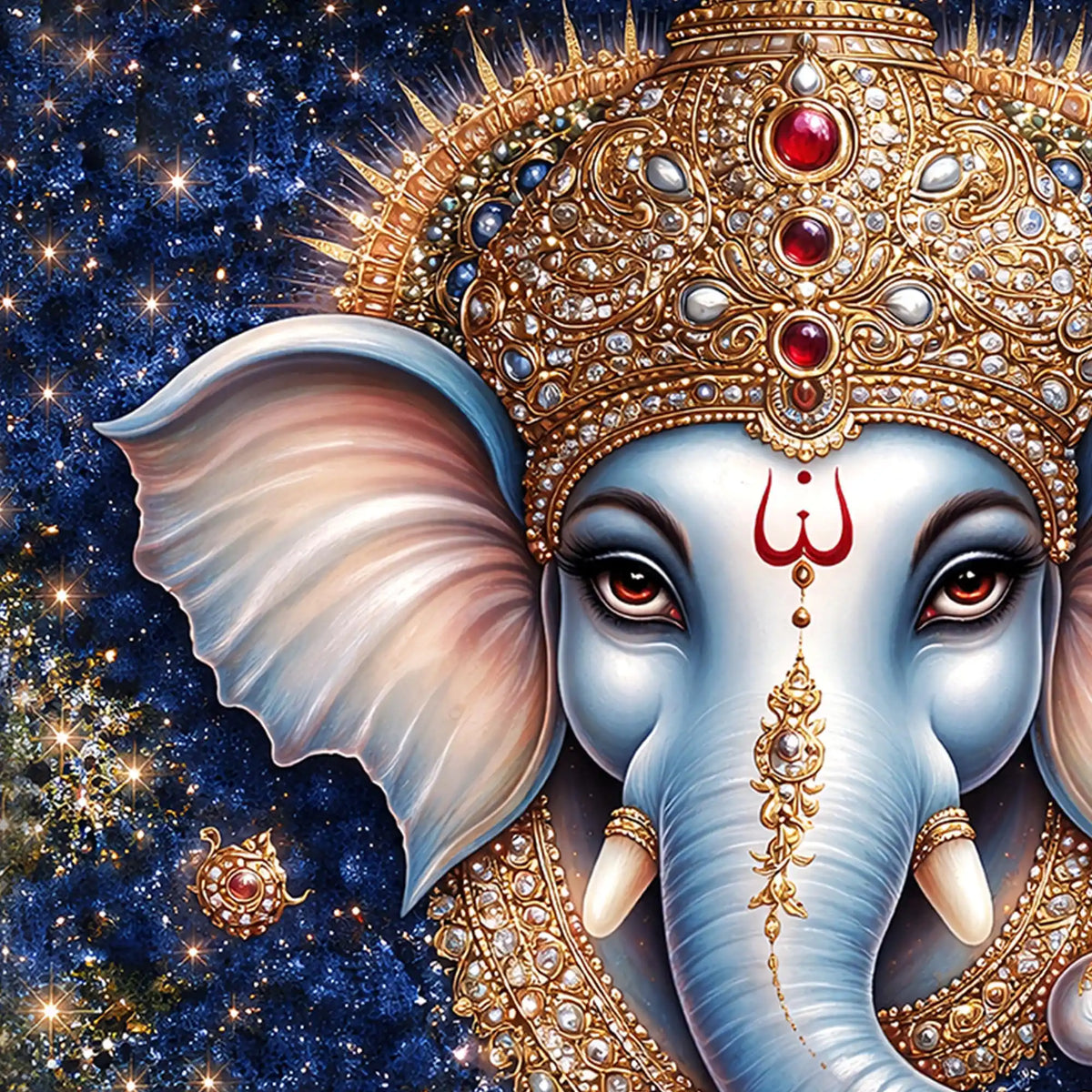 Premium Hindu God Ganesha Crystal Glass Wall Painting for Elegant Wall Décor