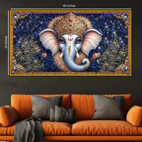 Premium Hindu God Ganesha Crystal Glass Wall Painting for Elegant Wall Décor