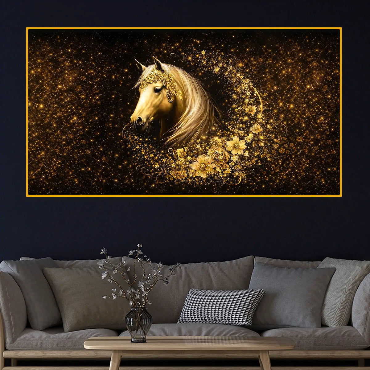 Premium Horse Artwork Crystal Glass Modern Painting