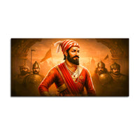 Premium Indian Shivaji Maharaj Canvas Painting
