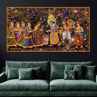 Premium Krishna Raas Leela Crystal Glass Wall Painting