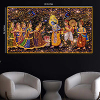 Premium Krishna Raas Leela Crystal Glass Wall Painting