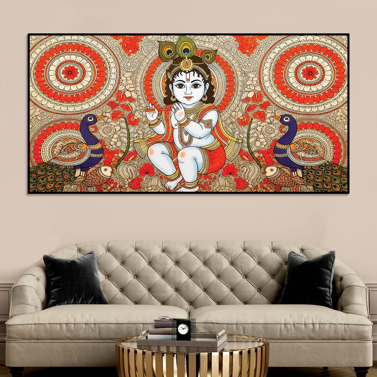 Premium Laddu Gopal Krishna Painting for Spiritual Home