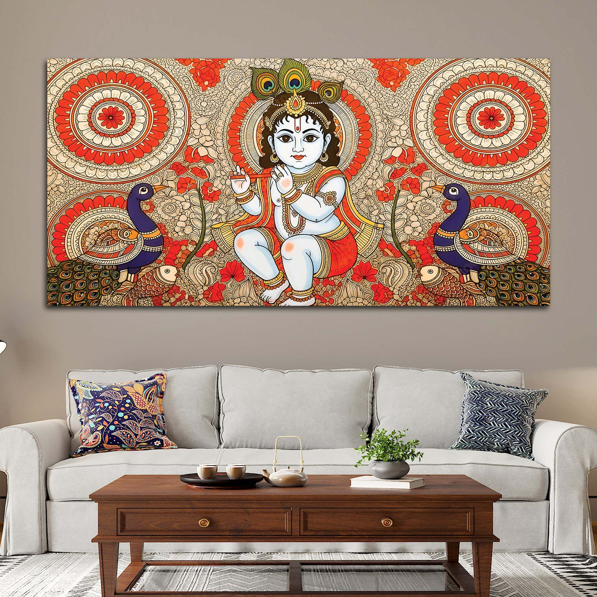 Premium Laddu Gopal Krishna Painting for Spiritual Home