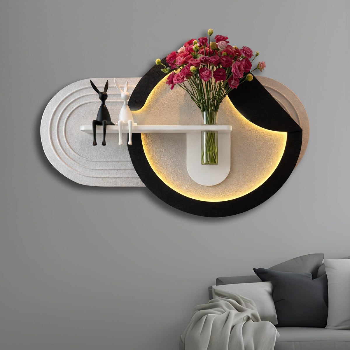 Premium LED Wall Décor with Floral Stand
