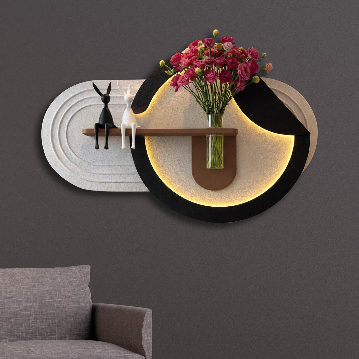Premium LED Wall Décor with Floral Stand